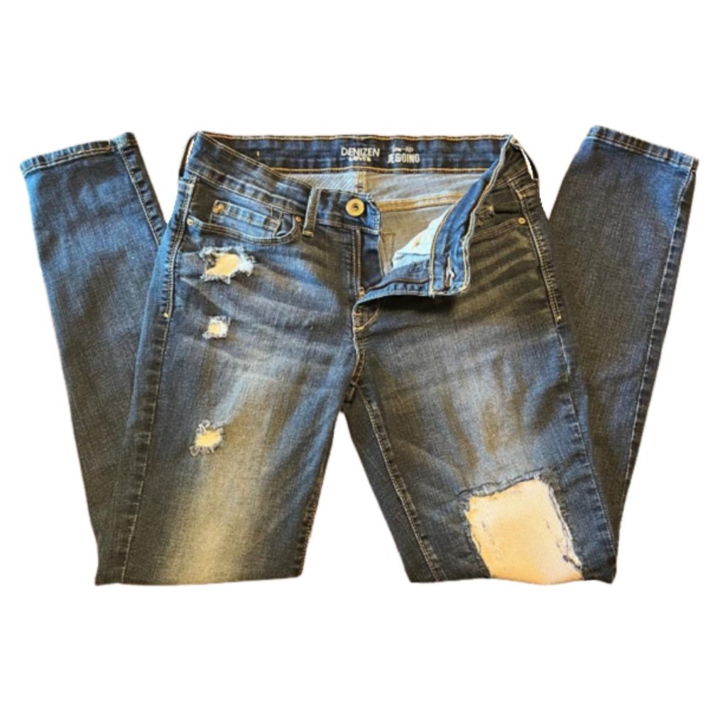 Distressed Ripped Patched Jeggings